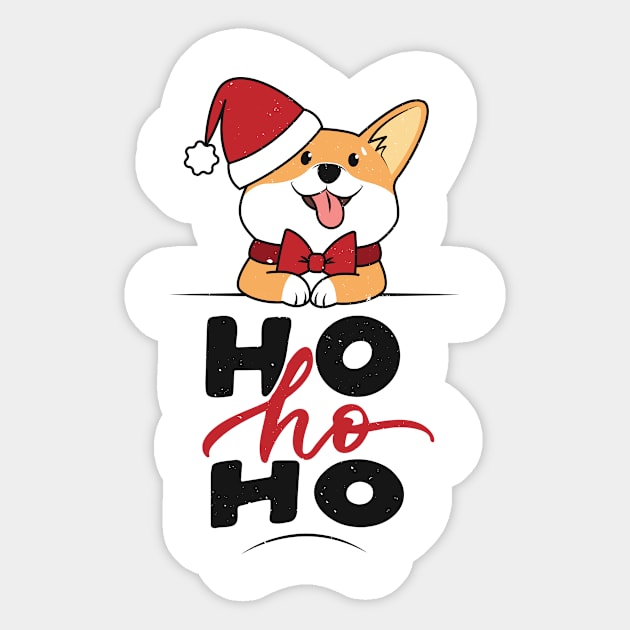 Ho Ho Ho Noel Funny Dog Corgi Santa Hat Is Good Christmas Sticker by Meinersncovert